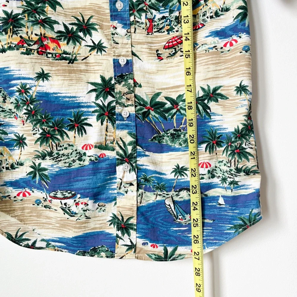 J.Crew‎ Mercantile Flex Short Sleeve Tropical Print Button Up Shirt Mens Small